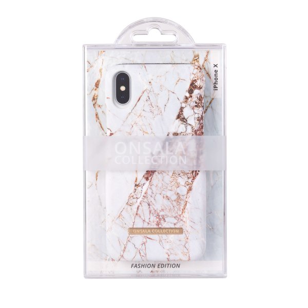Onsala iPhone X/Xs Cover Fashion Edition White Rhino Marble