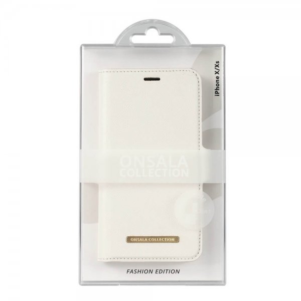 Onsala iPhone X/Xs Cover Fashion Edition Aftageligt Cover Saffiano Hvid