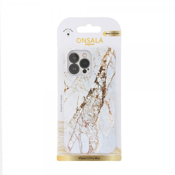 Onsala iPhone 15 Pro Max Cover MagSeries White Rhino Marble