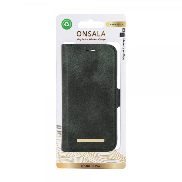 Onsala iPhone 15 Pro Cover MagSeries Aftageligt Cover Grøn