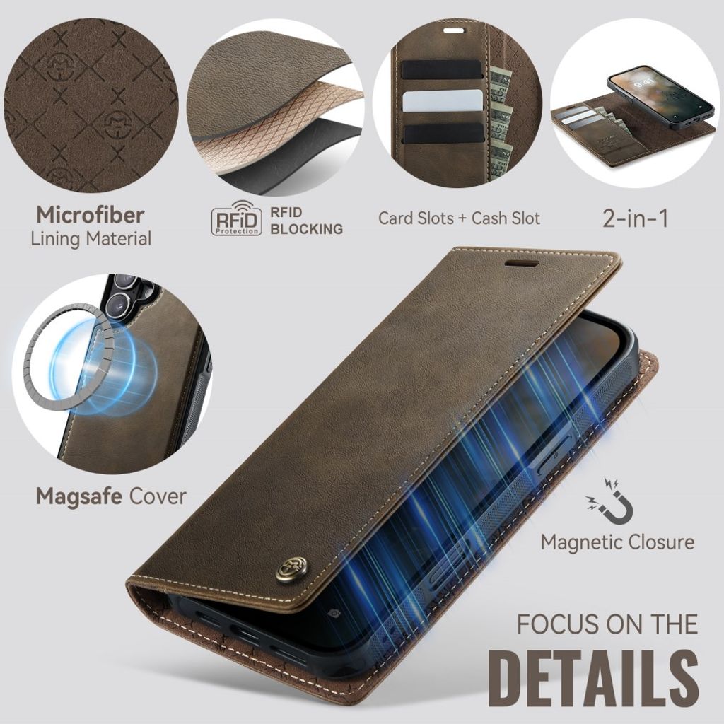 CaseMe iPhone 17 Etui C49 Series Brun