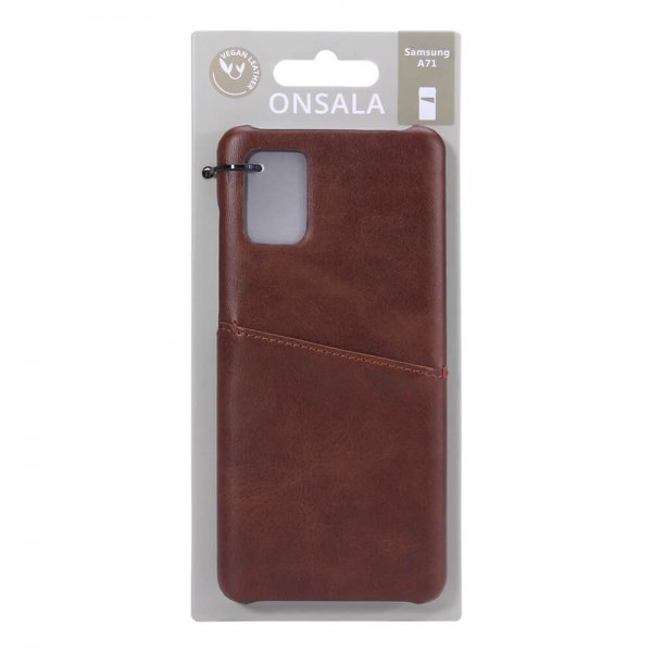 Onsala Samsung Galaxy A71 Cover med en Kortlomme Brun