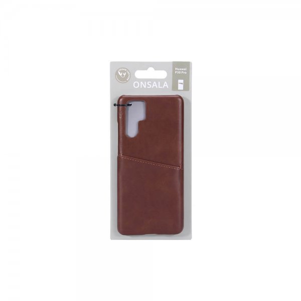 Onsala Huawei P30 Pro Cover med kortplads Brun