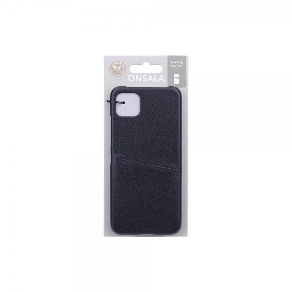 Onsala Samsung Galaxy A22 5G Cover med Kreditkortholder Sort