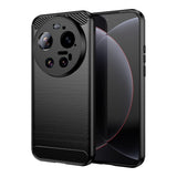 Xiaomi 17 Ultra Cover Børstet Kulfiber-tekstur Sort