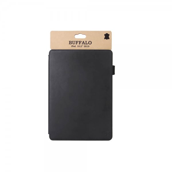 Buffalo iPad 10.2 (gen 7/8/9) Cover Ægte Læder Sort