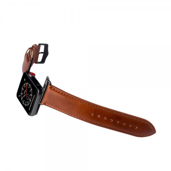 Buffalo Apple Watch 38/40/41/42mm Rem Ægte Læder Brun