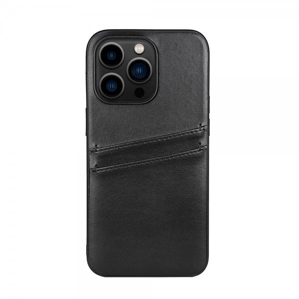 Buffalo iPhone 14 Pro Cover Bagcover med Kortrum Sort