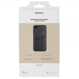 Buffalo iPhone 7/8/SE Cover Bagside med kortholder Sort