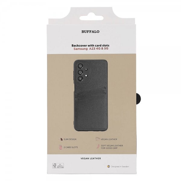 Buffalo Samsung Galaxy A23 5G Cover Bagside med kortholder Sort