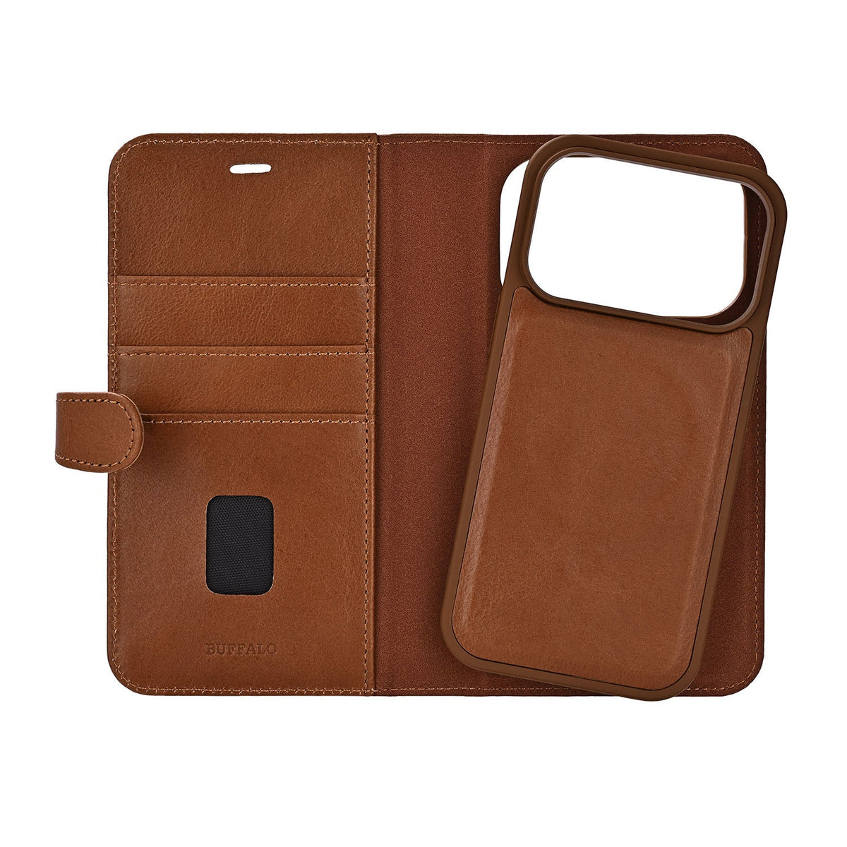 Buffalo iPhone 17 Pro/iPhone 18 Pro Etui 2-i-1 aftagelig pung Brun
