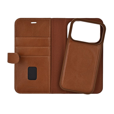 Buffalo iPhone 17 Pro/iPhone 18 Pro Etui 2-i-1 aftagelig pung Brun
