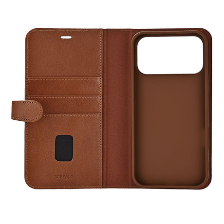 Buffalo iPhone 17 Pro Max/iPhone 18 Pro Max Etui 2-i-1 aftagelig pung Brun