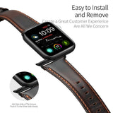 Dux Ducis Apple Watch 44/45/46mm/Ultra 49mm Armbånd Ægte Læder Mørkebrun