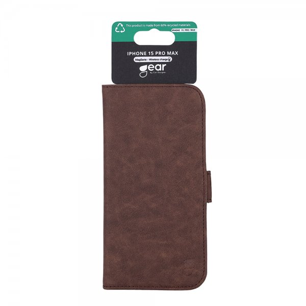 Gear iPhone 15 Pro Max Etui 3 Kortlommer MagSeries Brun