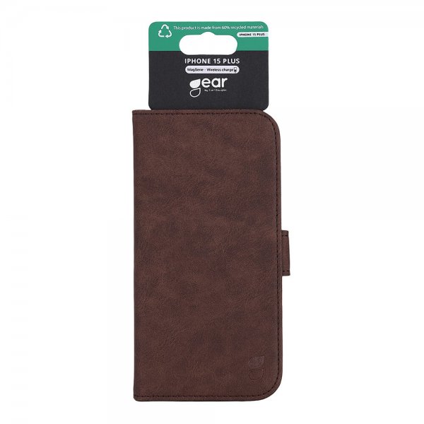 Gear iPhone 15 Plus Etui 3 Kortlommer MagSeries Brun