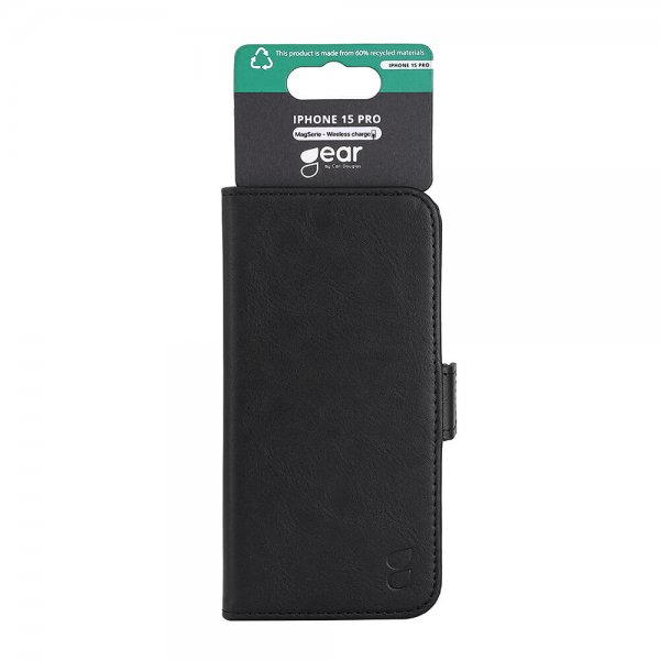 Gear iPhone 15 Pro Cover 3 Kortlommer MagSeries Sort