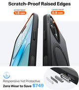 Torras iPhone 17 Cover Ostand Q3 Spin Obsidian Black