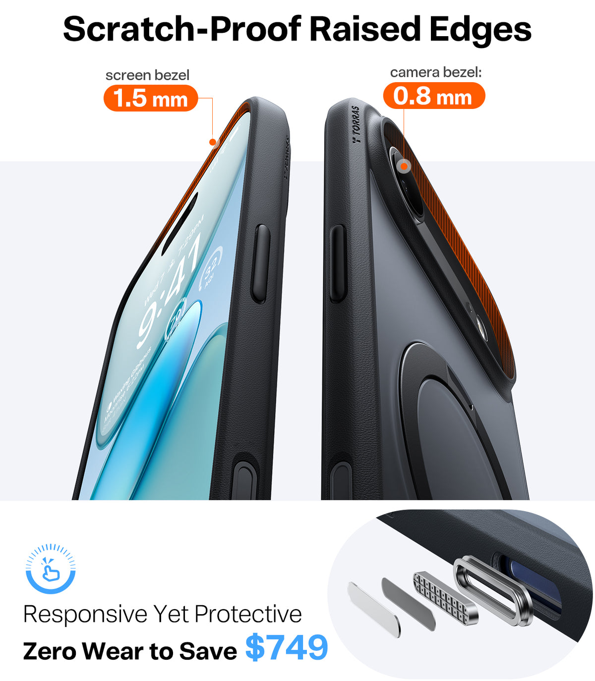 Torras iPhone Air Cover Ostand Q3 Spin Obsidian Black