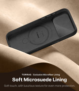 Torras iPhone 17 Pro Max Cover Ostand Q3 Silicone Obsidian Black