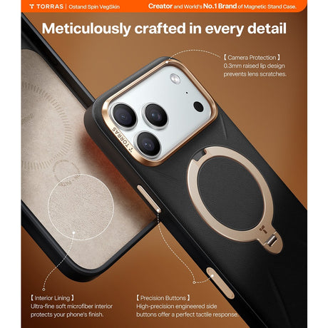 Torras iPhone 17 Pro Max Cover Ostand Q3 Vegskin Obsidian Black