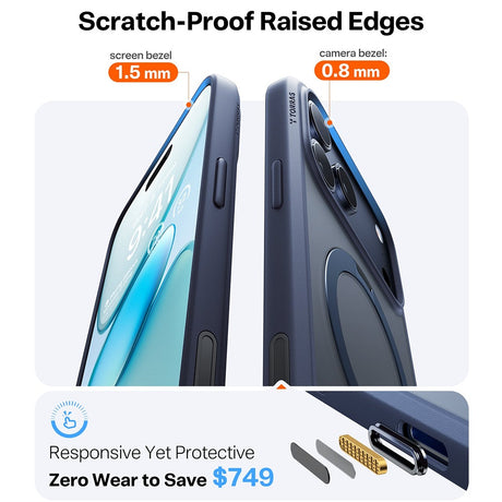 Torras iPhone 17 Pro Cover Ostand Q3 Spin Mørkeblå