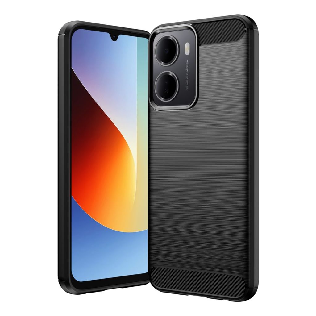 Xiaomi Redmi A7 Pro Cover Børstet Kulfiber Tekstur Sort