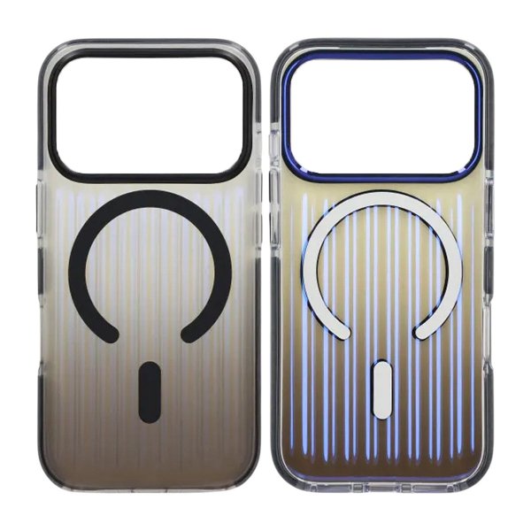 iPhone 17 Pro Max Cover Korrugeret MagSafe Sort Transparent