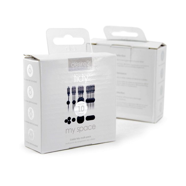 desire2 Kabelclips Tidy 10-pak Sort