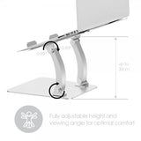desire2 Laptopstativ Dual Pivot Riser Justerbar Aluminium