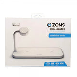 Zens Dual+Watch Aluminium Trådløs Oplader Hvid