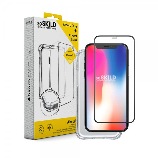 SoSkild iPhone 11 Pro Max Cover med Skærmbeskyttelse Absorb 2.0 + Crystal Glass