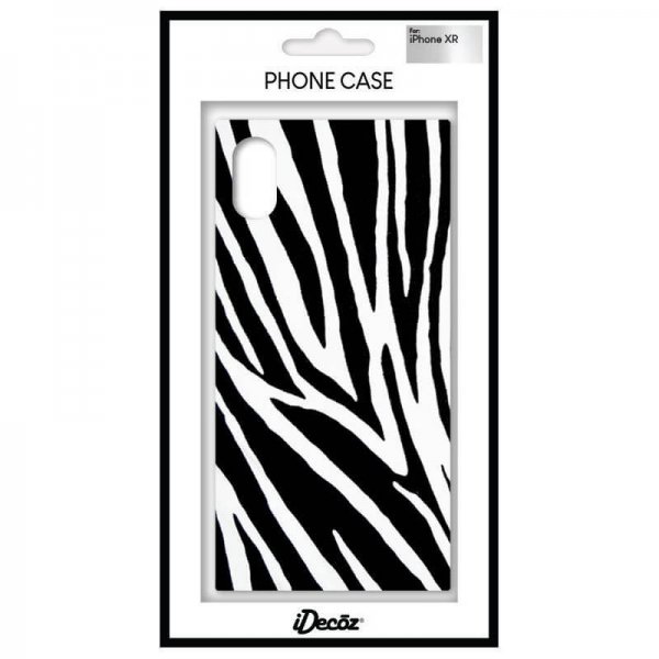 iDecoz iPhone Xr Cover Square Case Zebra