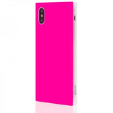 iDecoz iPhone X/Xs Cover Square Case Neon Pink