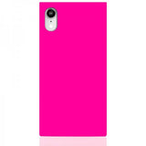 iDecoz iPhone Xr Cover Square Case Neon Pink