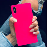 iDecoz iPhone 7 Plus/iPhone 8 Plus Cover Square Case Neon Rosa