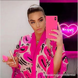 iDecoz iPhone 7 Plus/iPhone 8 Plus Cover Square Case Neon Rosa