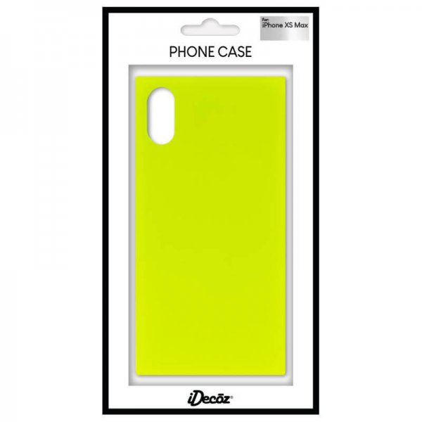 iDecoz iPhone Xs Max Cover Square Case Neon Gul