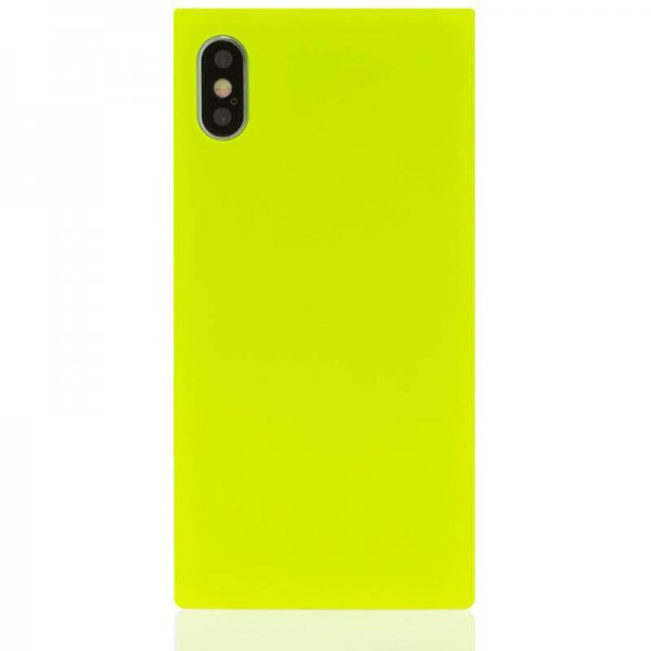 iDecoz iPhone X/Xs Cover Square Case Neon Gul