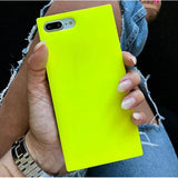 iDecoz iPhone Xr Cover Square Case Neon Gul
