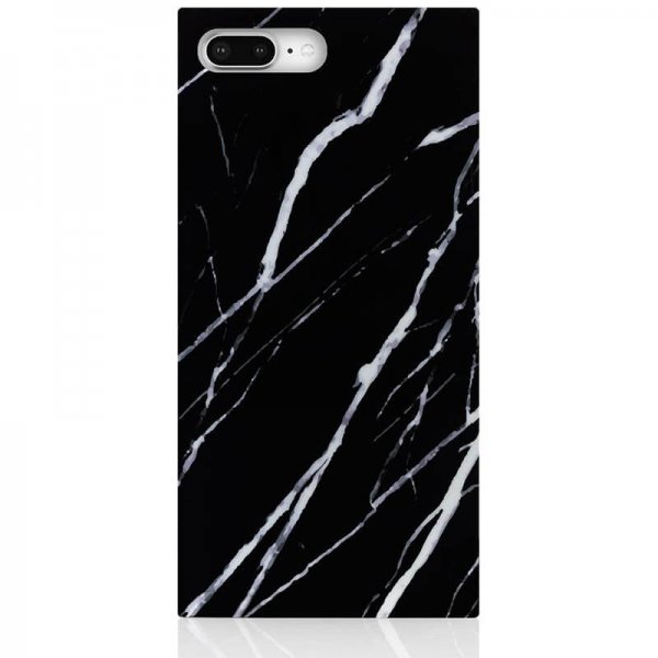 iDecoz iPhone 7 Plus/iPhone 8 Plus Cover Square Case Marmor Sort