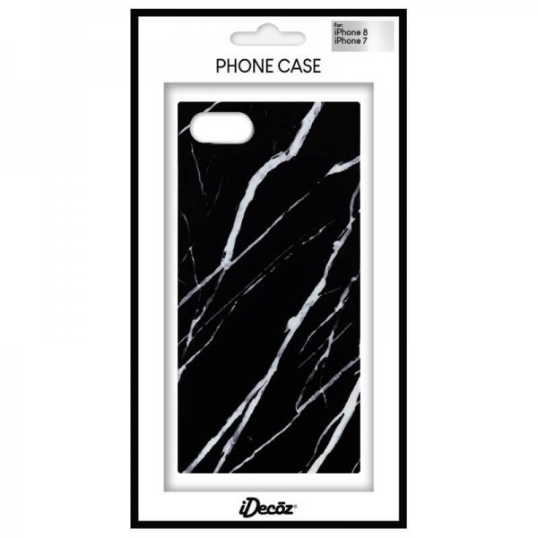 iDecoz iPhone 7/8/SE Skal Square Case Marmor Sort
