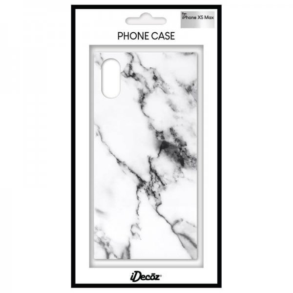 iDecoz iPhone Xs Max Cover Square Case Marmor Hvid