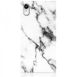 iDecoz iPhone Xr Cover Square Case Marble Hvid
