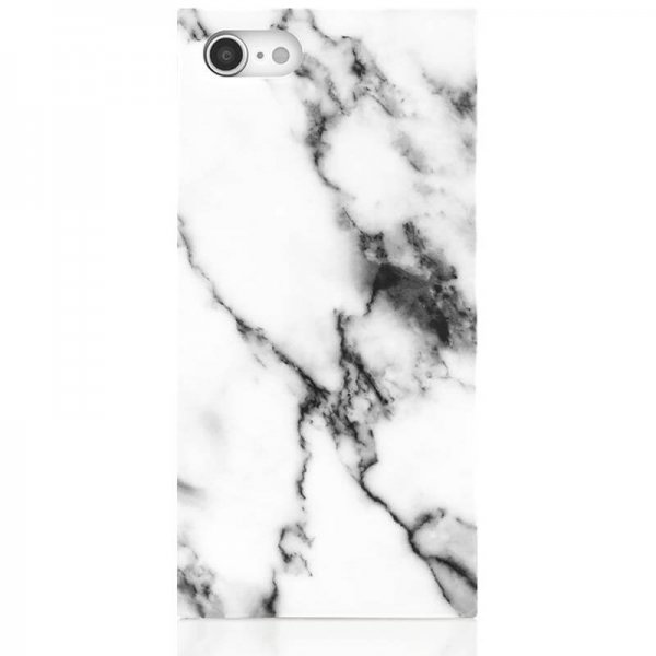 iDecoz iPhone 7/8/SE Cover Square Case Marble Hvid