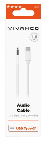 Vivanco Kabel Lydkabel USB-C til 3.5mm 1m Hvid
