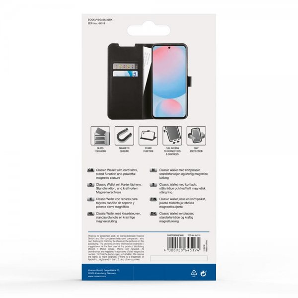 Vivanco Samsung Galaxy A36/Galaxy A56 Etui Classic Wallet Sort