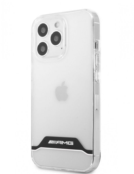 AMG iPhone 13 Pro Cover Elektrobelagt Horisontale Striber Hvid Transparent