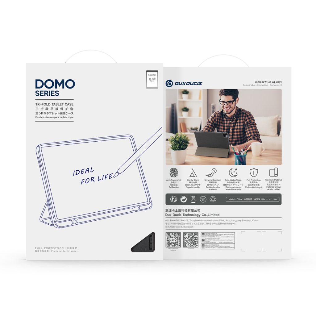 Dux Ducis Samsung Galaxy Tab S11 Etui DOMO Series Sort