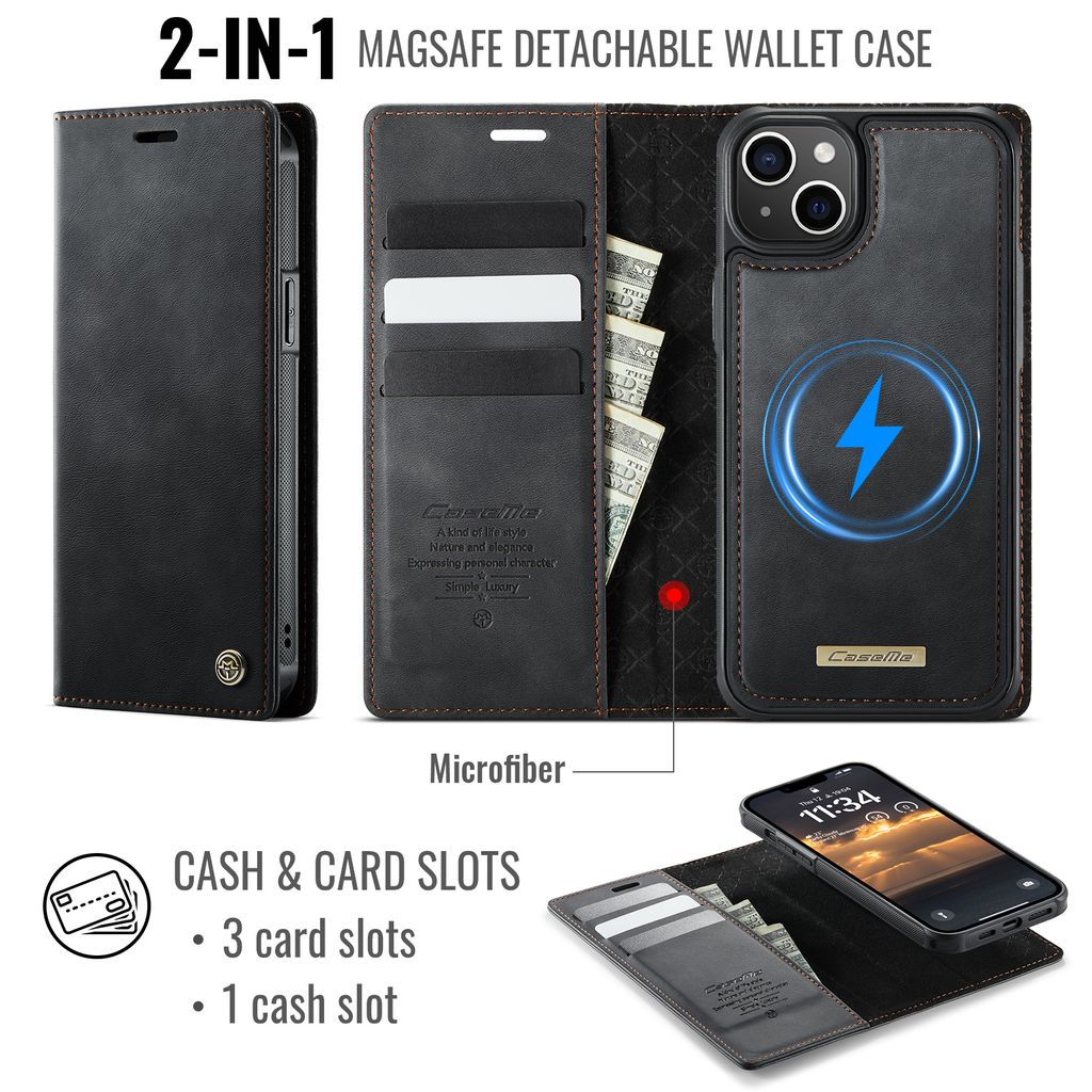 CaseMe iPhone 14 Plus/iPhone 15 Plus Etui C49 Series Sort